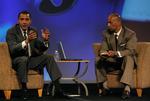 Barack Obama i diskussion ved en kongress i Las Vegas arrangeret af Foreningen for Sorte Journalister i USA. 