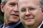 Karl Rove blev ofte kaldt for 'Bushs hjerne'. Det er den afgående rådgiver til højre. 
