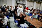 Lærere fra hele Københavnsområdet var mandag eftermiddag til stormøde i Nørrebrohallen. 
