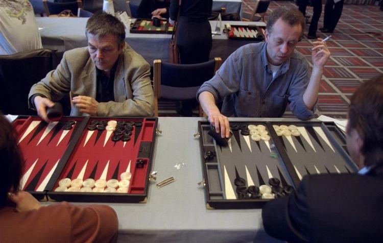 Situation fra en backgammon turnering på Hotel SAS Scandinavia i København. 