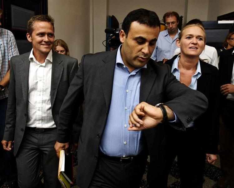 Anders Samuelsen, længst til venstre, lægger Ny Alliances skatteplan frem i eftermiddag. 