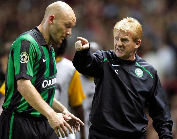 Celtic's manager, Gordon Strachan(t.h), der var afgørende for, at Thomas Gravesen(t.v.) nu skifter til Everton. 