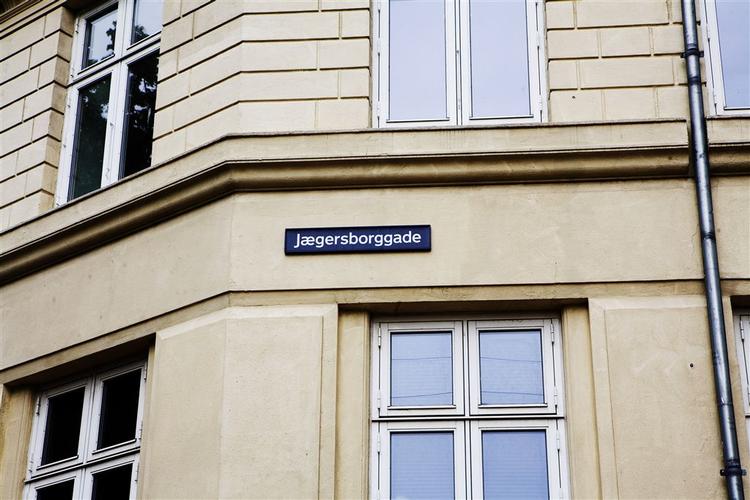Jægersborggade in Copenhagen, the scene of widespread vandalism overnight. 