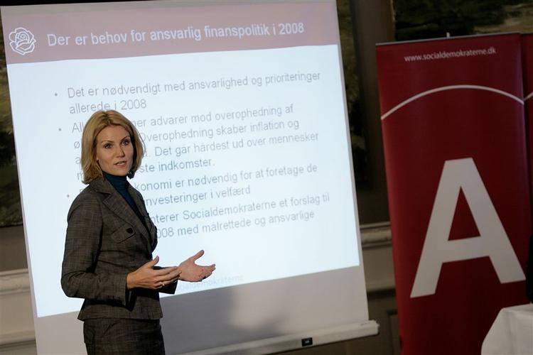 Socialdemokraternes formand, Helle Thorning-Schmidt, vil bruge dobbelt så meget som regeringen på velfærd. 