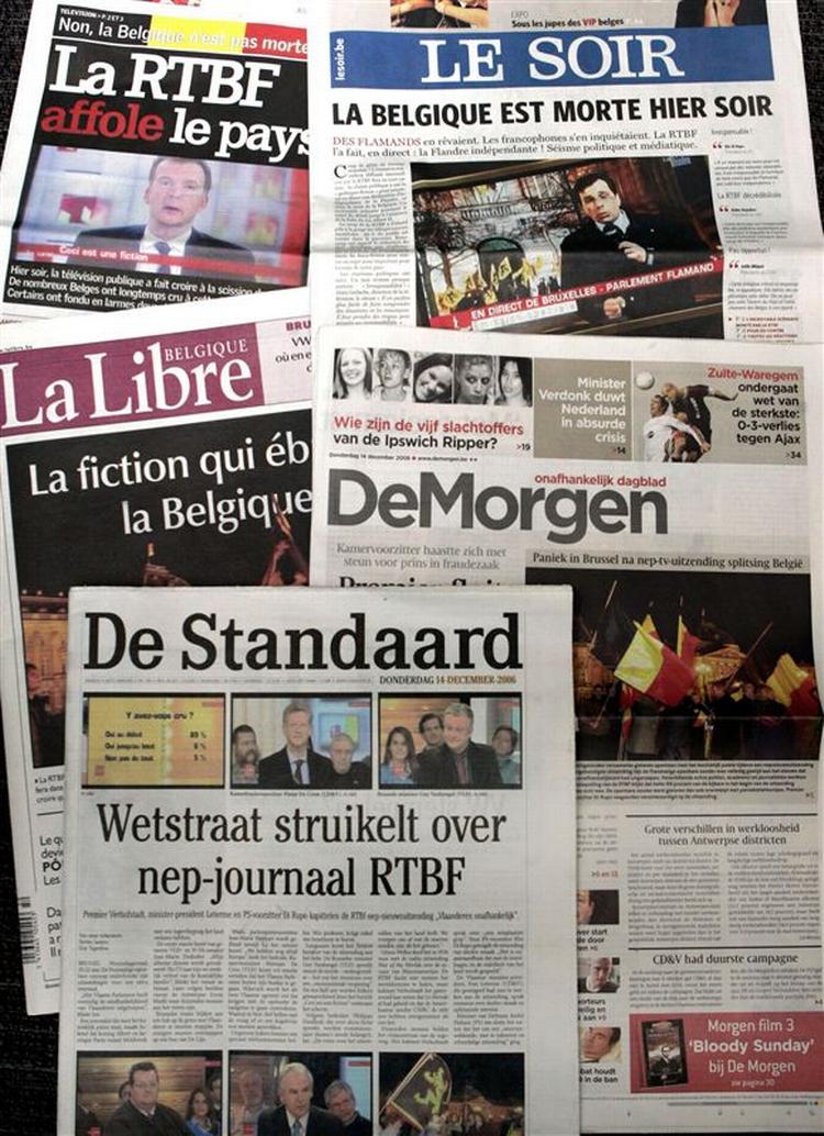 Overskrifterne 14. december sidste år var en spøg. Den gang rapporterede medierne om Belgiens opsplitning. Men nu er snakken om en splittelse blevet alvor. 