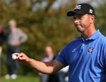 Søren Hansen under Mercedes-Benz Championship i Køln, hvor han efter en dårlig afslutning måtte afgive forspringet til landsmanden Thomas Bjørn. 