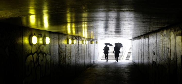 I denne gangtunnel blev den ti-årige pige brutalt overfaldet. 