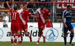 Dennis Sørensen(29) som målscorer i en tidligere Bundesligakamp for Cottbus. Lørdag nettede den danske spiller igen for Cottbus. 