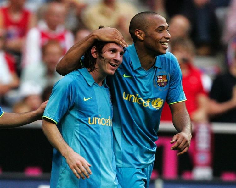 Thierry Henry (t.h.) scorede tre gange i weekenden, hvor også Lionel Messi var i hopla. 