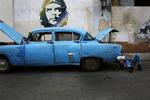 Et vægmaleri af Ernesto 'Che' Guevara. Selv om det er 40 år siden, han døde, er den argentinske revolutionære stadig et stærkt symbol i Cuba. 