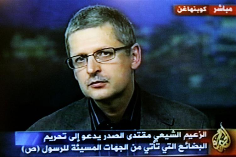 JP's kulturredaktør Flemming Rose er her affotograferet fra et interview på tv-stationen al-Jazeera. 
