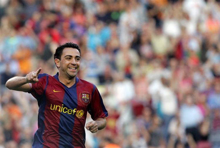 Xavi Hernandez gjorde det til 3-0 i Barclonas sejr over Atletico Madrid. 