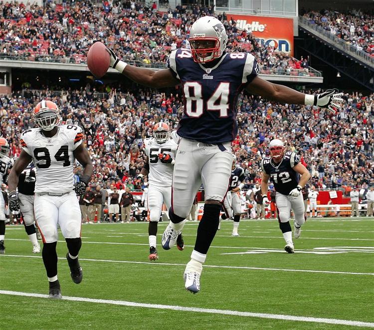 Touchdown! New England Patriots' Benjamin Watson fejrer scoring. 