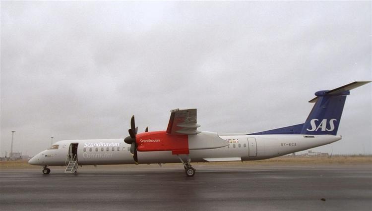 SAS' Dash-fly har gentagne gange haft tekniske vanskeligheder med landingsstellet. (arkivfoto) 