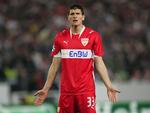 Stuttgart's Mario Gomez efter nederlaget til Barcelona. 