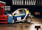 Smart får fire ud af fem stjerner i crashtest. Den kan fås i Danmark via parallelimport. Foto: Euro NCAP 