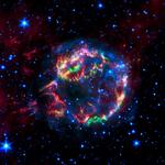 Et NASA-billede af en tidligere stjerneeksplosion. 