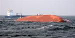 Freighter capsizes on the Fehmarnbelt
