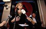 Helle Thorning-Schmidt takkede for opbakningen i Filmhuset, hvor Socialdemokraterne holder fest. 