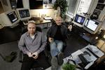 Nikolai F. Grønborg (t.v.) og Kim Haar Jørgensen fra Zero Point Software satser på at finde omkring 80 millioner til deres spilprojekt 'Interstellar Marines'. 