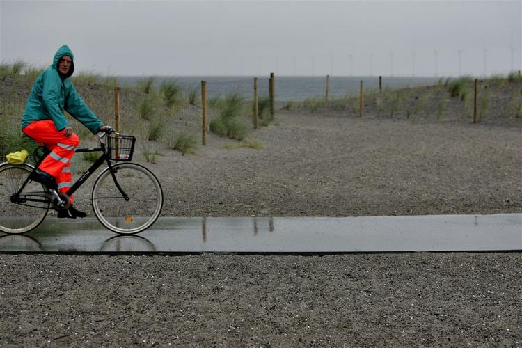 Regnvejr ved Amager Strandpark ved København. 