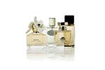 Designerdufte: Daisy fra Marc Jacobs 50 ml EdT 425 kroner, Versace 50 ml EdP 535 kroner, Donna Karan Gold 30 ml EdP 350 kroner og Prada Infusion D'Iris 50 ml EdP 525 kroner. 