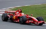 Michael Schumacher i sit vante køretøj. For nylig skiftede han racerbilen ud med en tysk taxa. 