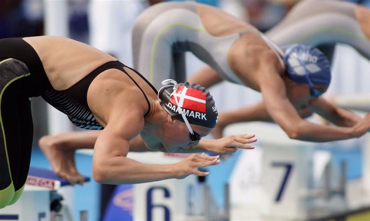 Julie Hjorth-Hansen fylder i dag 24 år og fejrede dagen med en dansk rekord i 400 meter medley. Arkivfoto. 