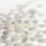 Pile of white pills.