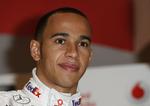 NATIONAL PICTURES.  British formula one racing driver Lewis Hamilton r