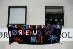 Fem aktivister opholdt sig i huset på H.C. Ørstedsvej, da politiet ankom. De blev fjernet i god ro og orden. 