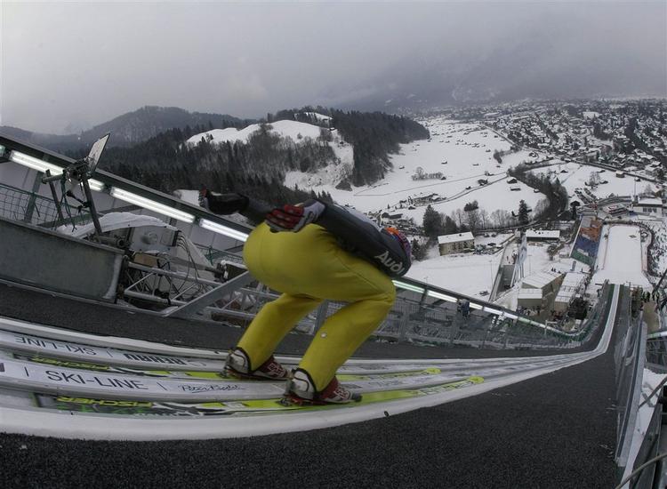 31. december 2007 på skihopbanen iGarmisch-Partenkirchen. 