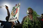 Tilhængere af Raila Odinga under demonstration i Nairobi. 