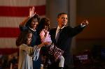Barack Obama med døtrene Sasha og Malia samt hustruen Michelle. 