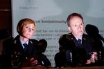 Politianklager Jorid Kile Berg og politimester i Follo, Arne Jørgen Olafsen under pressekonferencen i Ski, hvor politimesteren kunne fastslå, at det er 'Lommemanden, man har fat i. 