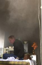 Fra en demonstration af hvordan røgalarmer kan redde liv. 