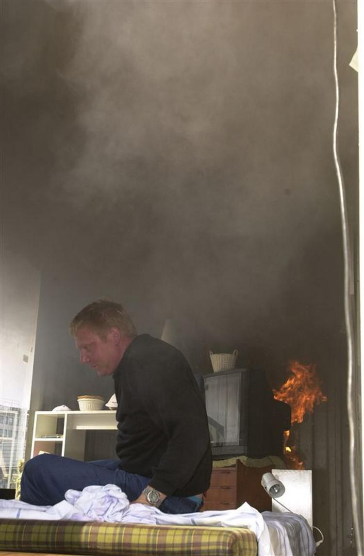 Fra en demonstration af hvordan røgalarmer kan redde liv. 