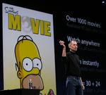 Apples topchef Steve Jobs ved lanceringen af den nye online-fulmudlejning. 