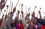Arkivfoto af medlemmer af Masai-stammen i Kenya. 