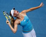 Caroline Wozniacki servede forrygende i starten af andet sæt, men det rakte ikke hele vejen. 