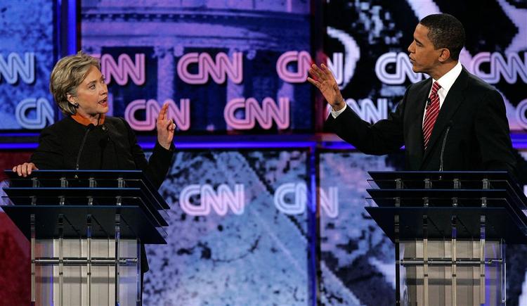 Clinton og Obama var hårde ved hinanden i tv-debatten i Myrtle Beach, South Carolina. 