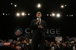 Barack Obama ved valgfesten i South Carolina. 
