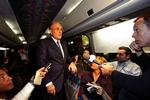 Rudy Giuliani i kampagnebussen i forgangne weekend. 