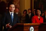 Polens udenrigsminister Radek Sikorski og den amerikanske udenrigsminister Condoleezza Rice nåede tæt på enighed om et missilskjold i Polen. 