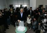 Den forsvarende serbiske præsidentkandidat, Boris Tadic, da han stemte i dag. 