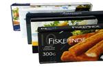 Nettos fiskepinde, her forrest i billedet, bør ikke gå under navnet 'fiskepinde', når de mestendels består af blæksprutte. 