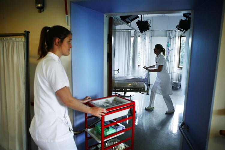 Sygeplejersker på Bispebjerg Hospital ved København. 