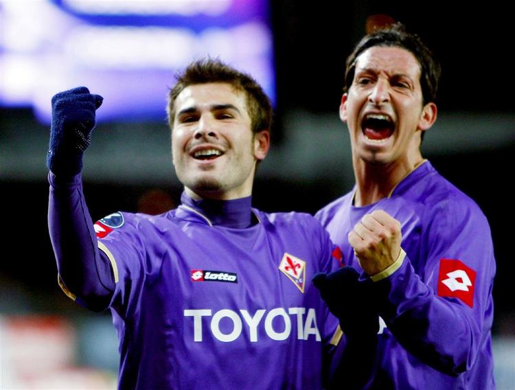 Adrian Mutu (tv) scorde det enlige mål i Fiorentinas sejr over Rosenborg. 