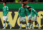 Daniel Jensen (nr. to fra venstre) kom med sejren over Nürnberg op på siden af førerholdet Bayern München, der dog har spillet en kamp færre. 