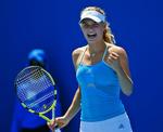 Caroline Wozniacki under nattens andenrunde-kamp. Danskeren var efterfølgende ikke mindst glad for opbakningen fra de danske tilskuere i Melbourne. 